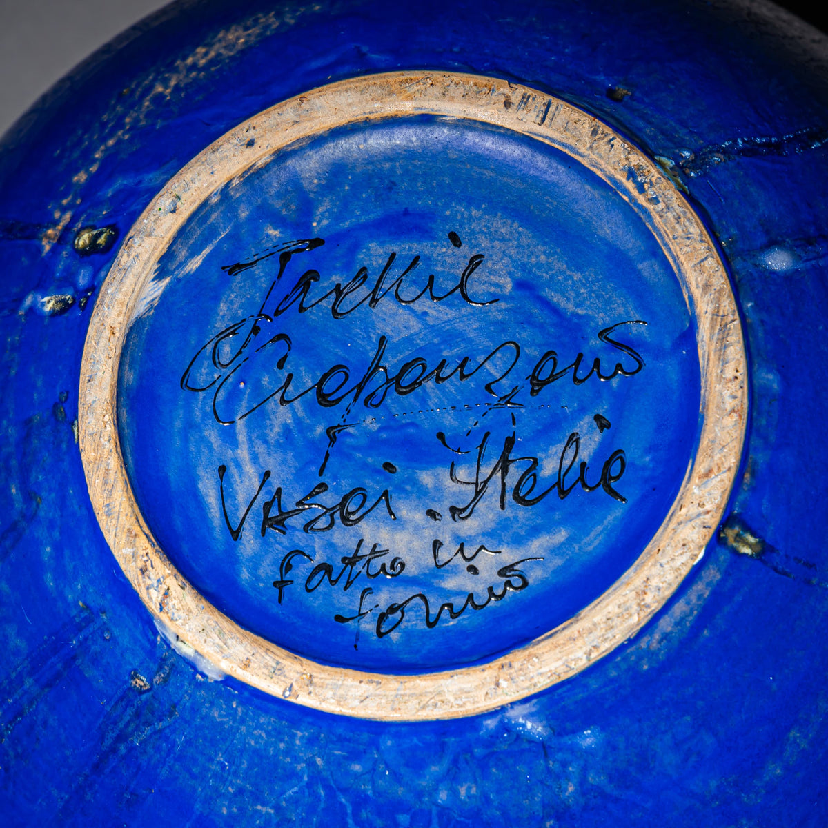 Cobalt vase by Jackie Crapanzano Arte, Italy, 21st Century