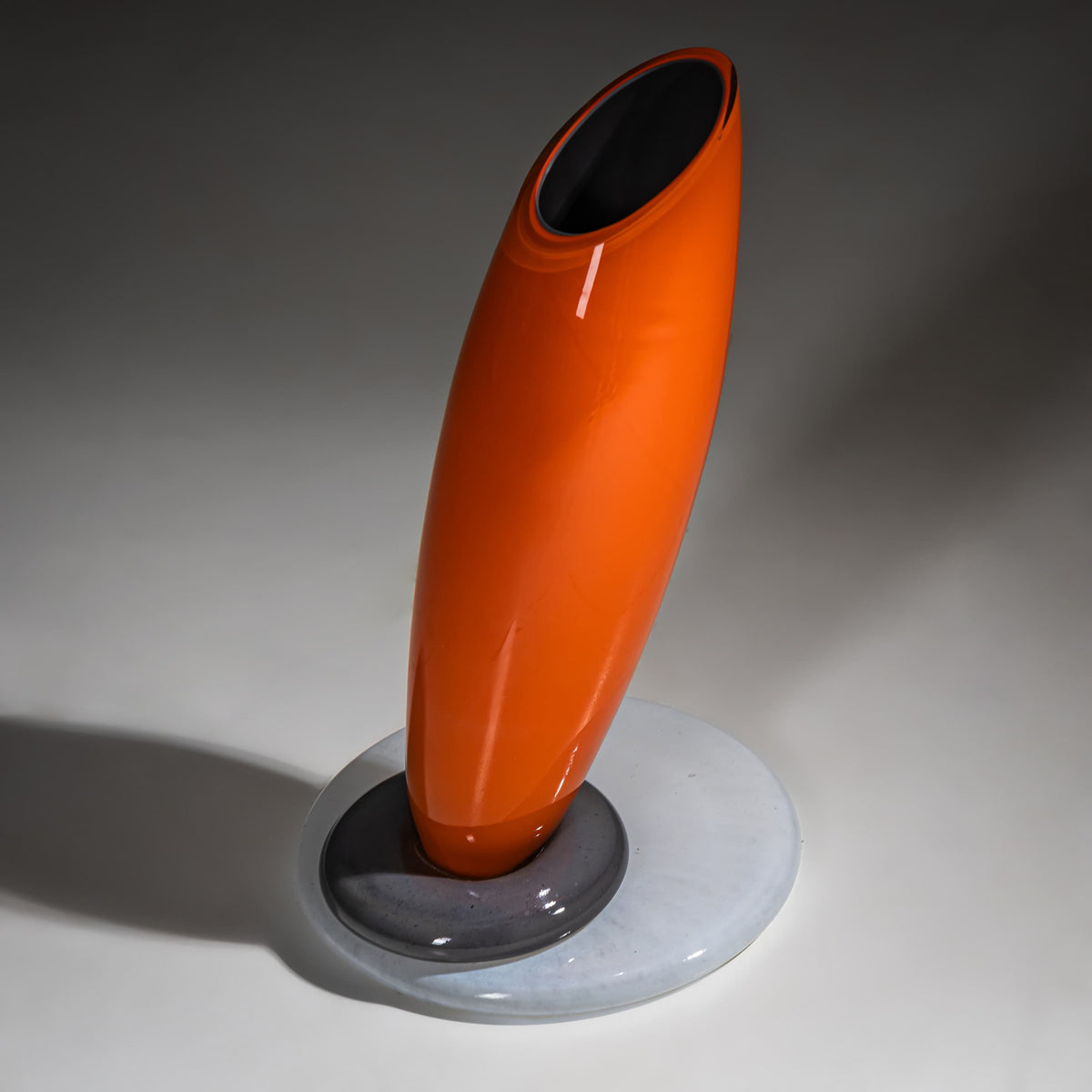 Barovier & Toso Vase, Orange, B.A.G. Series, Italy, Late 20th Century
