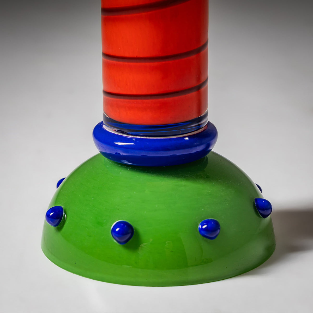 Barovier & Toso Vase, Orange and Green, B.A.G. Series, Italy, Late 20th Century