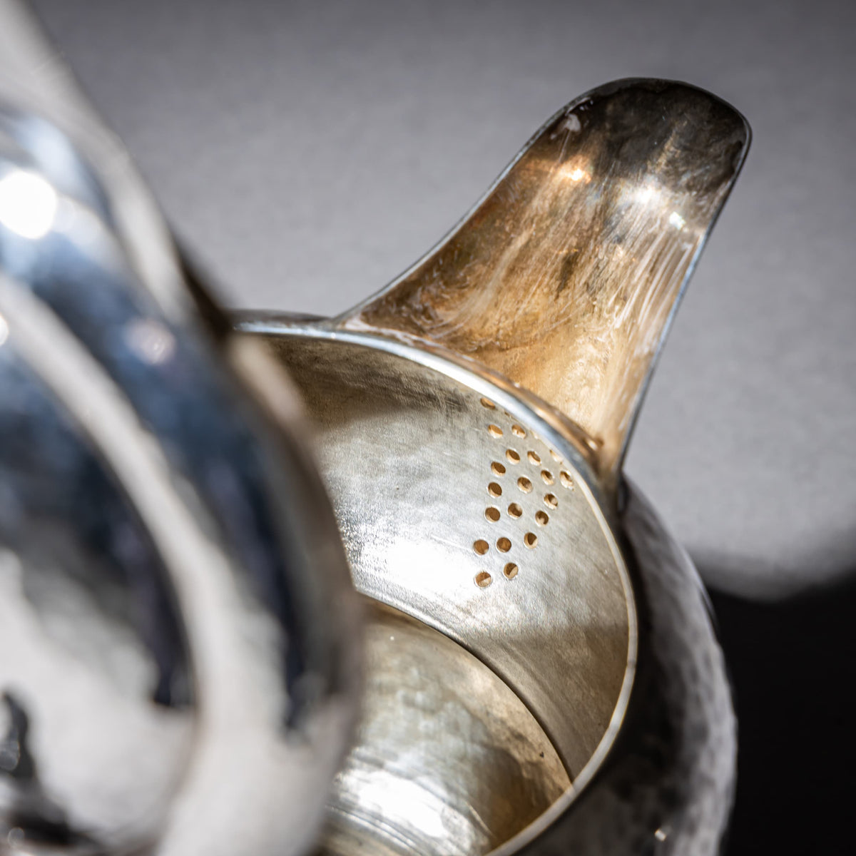 Three-Piece Art Deco Tea and Coffee Service with Hammered Surface, First Half 20th Century