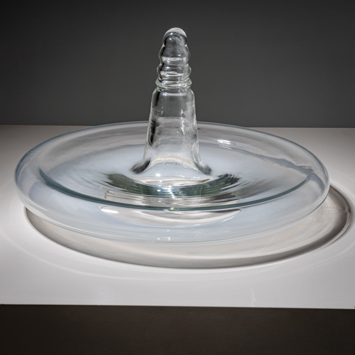 Glass Bowl with Central Spike, Late 20th Century