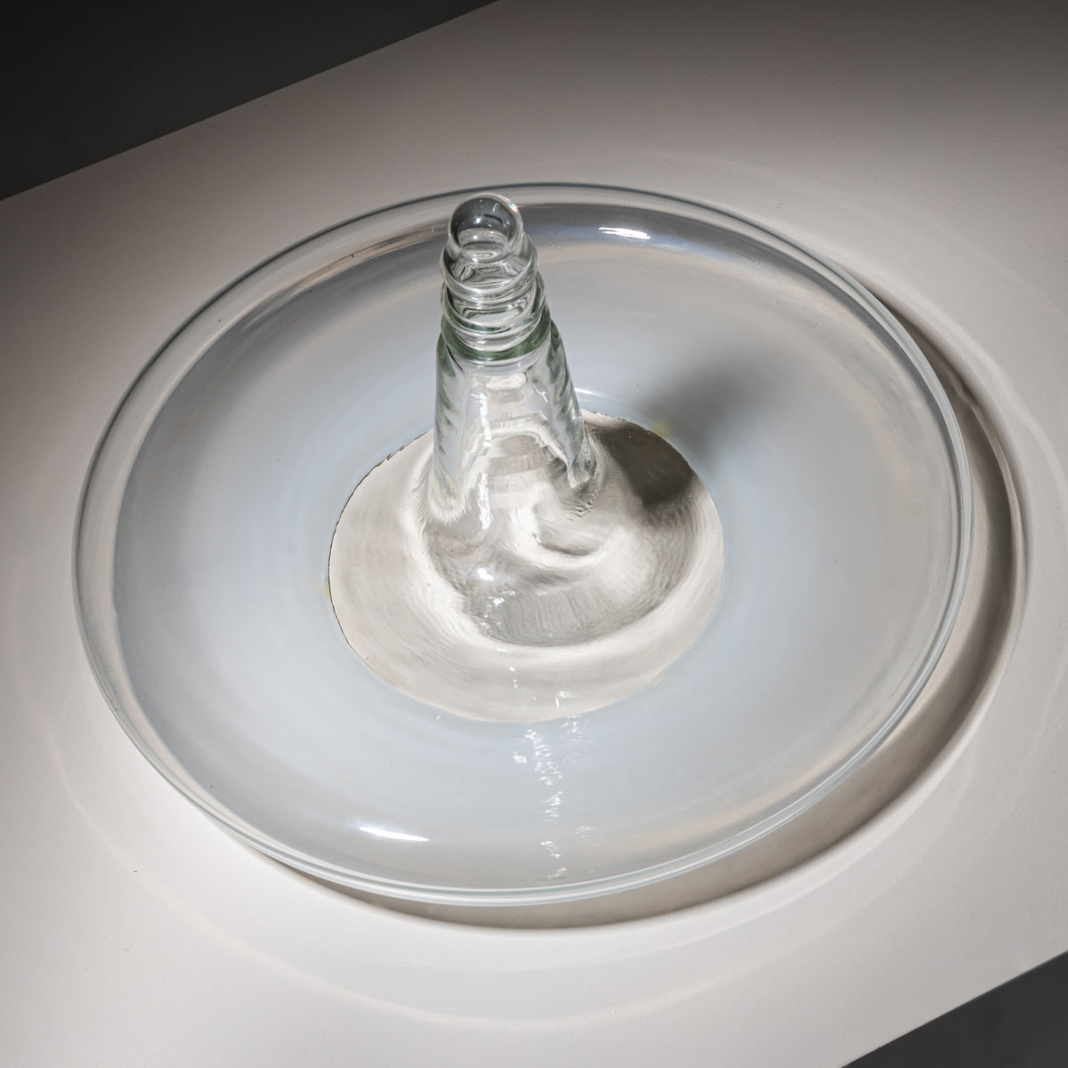 Glass Bowl with Central Spike, Late 20th Century