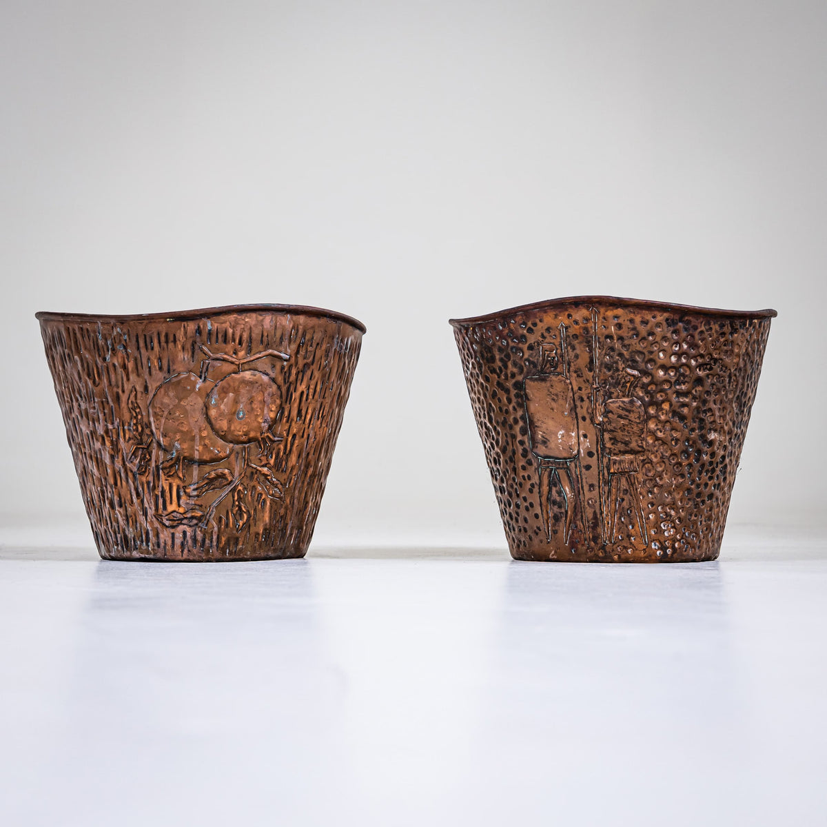 Copper Plant Pots, Italy Mid-20th Century