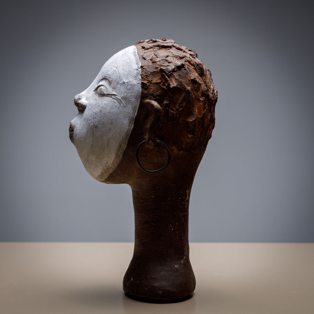 Enrico Zorzato, Head of an African Woman, Terracotta, 21st Century