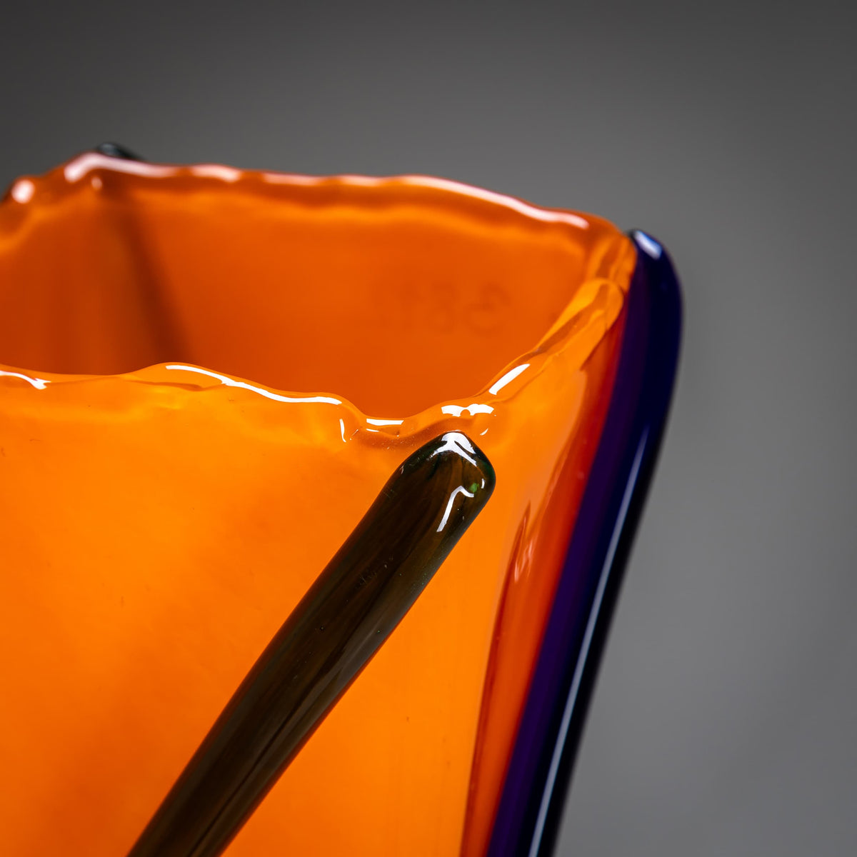 Orange and Green Vase, Signed J. Guliajile, 20th Century