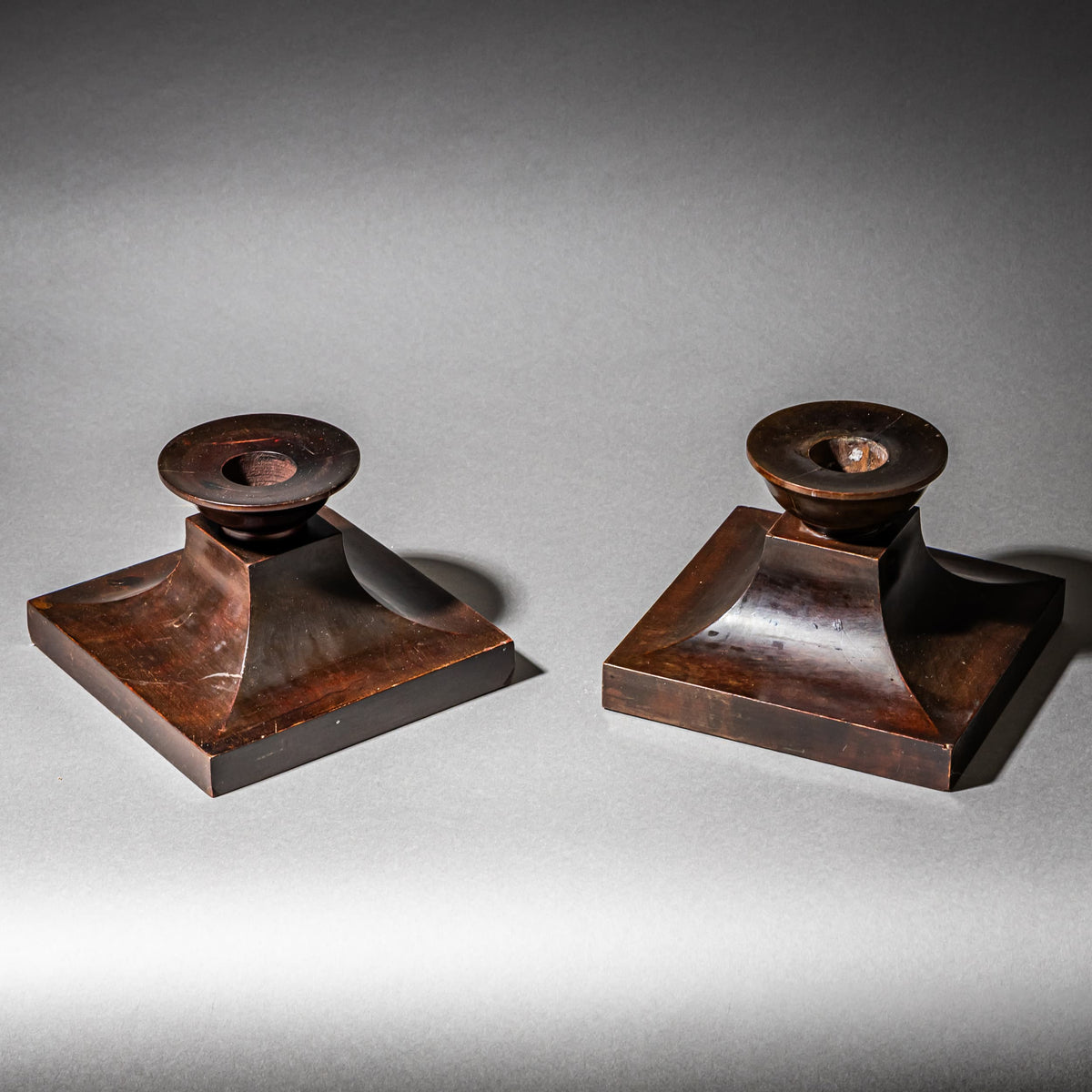 Pair of Candlesticks, Model No. 7 by Carl Malmsten (1888–1972) for Liljeholmens, Sweden, early 20th Century