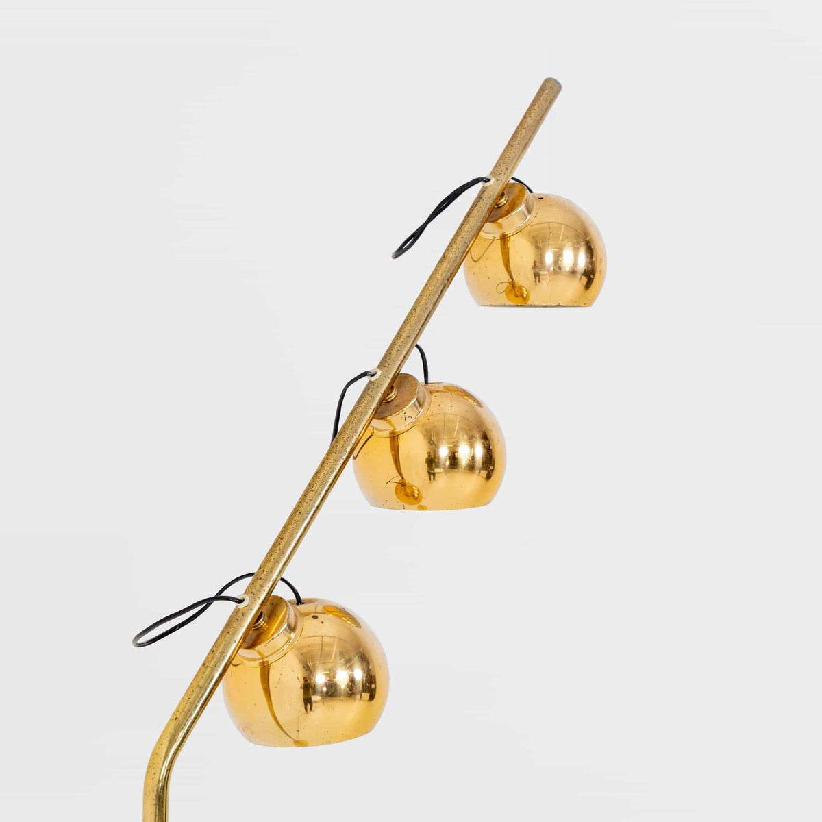 Brass Floor Lamp with three Light Bulbs, Italy 1970s