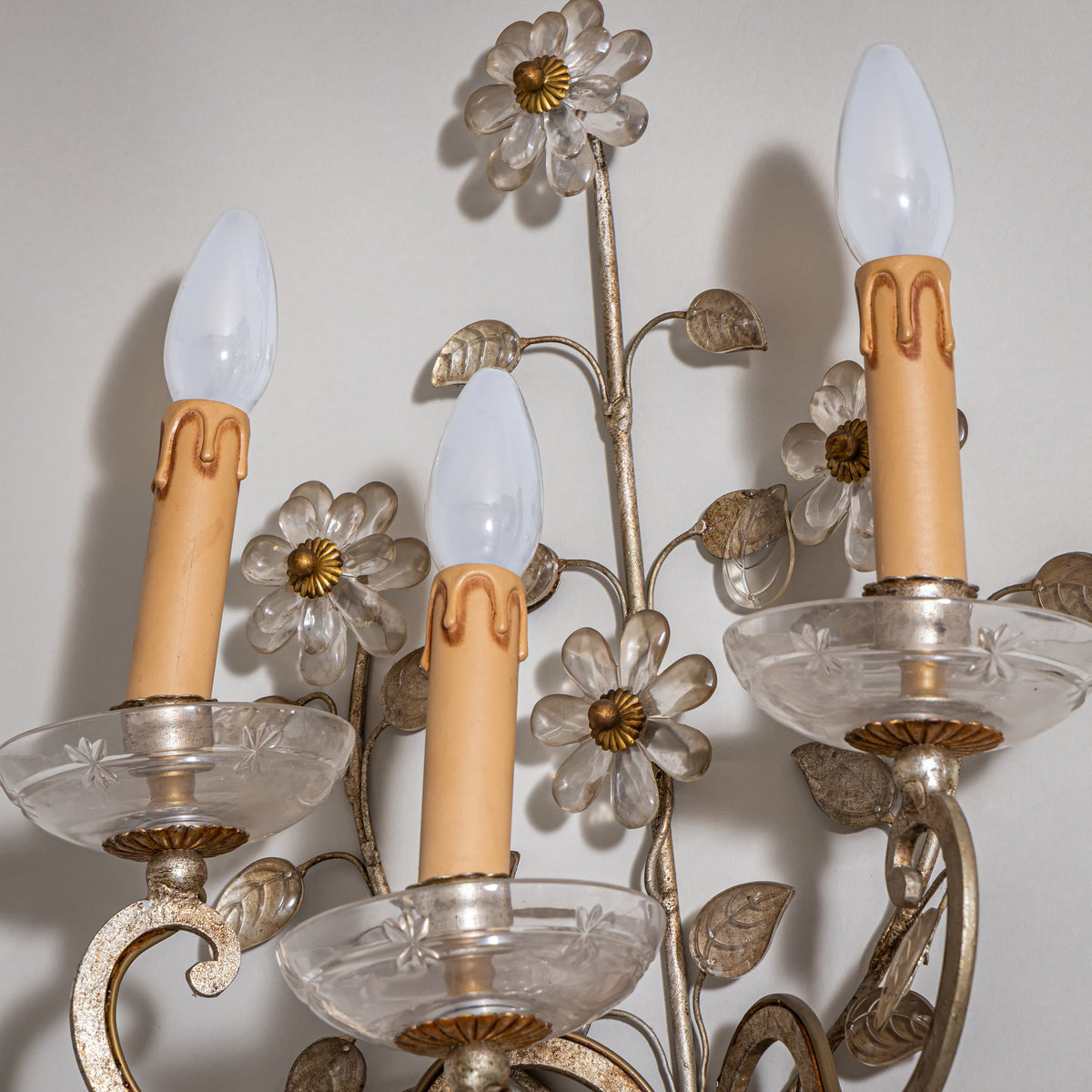 Pair of Large Wall Sconces, attributed to Maison Baguès, France, Mid-20th Century