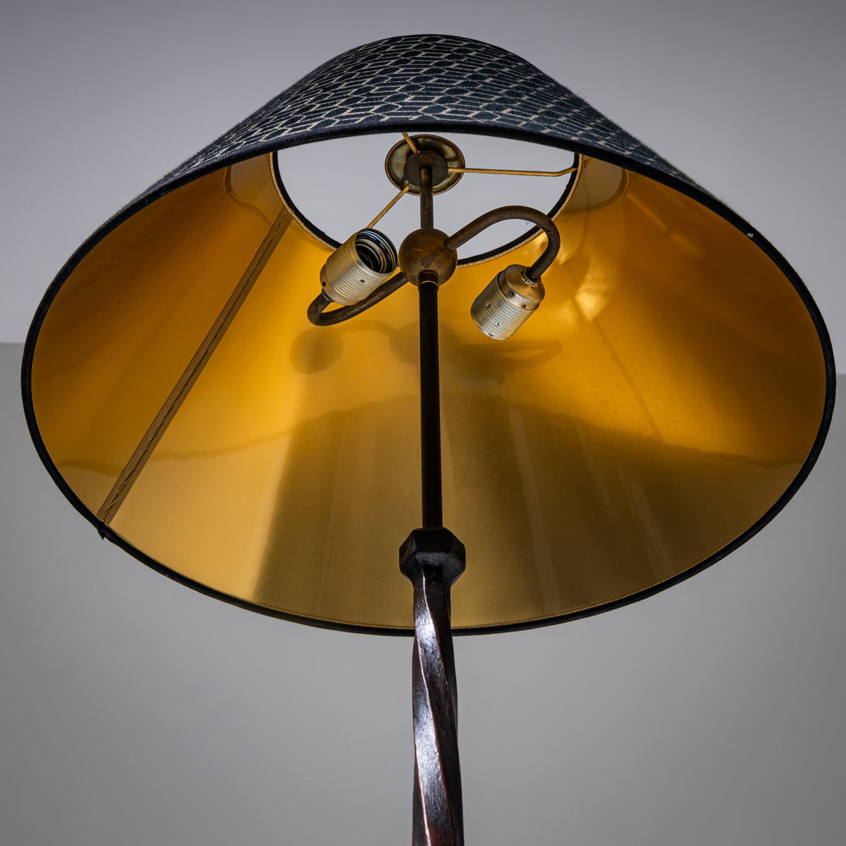 Art Deco Floor Lamp with Cast Iron Base, 1930s
