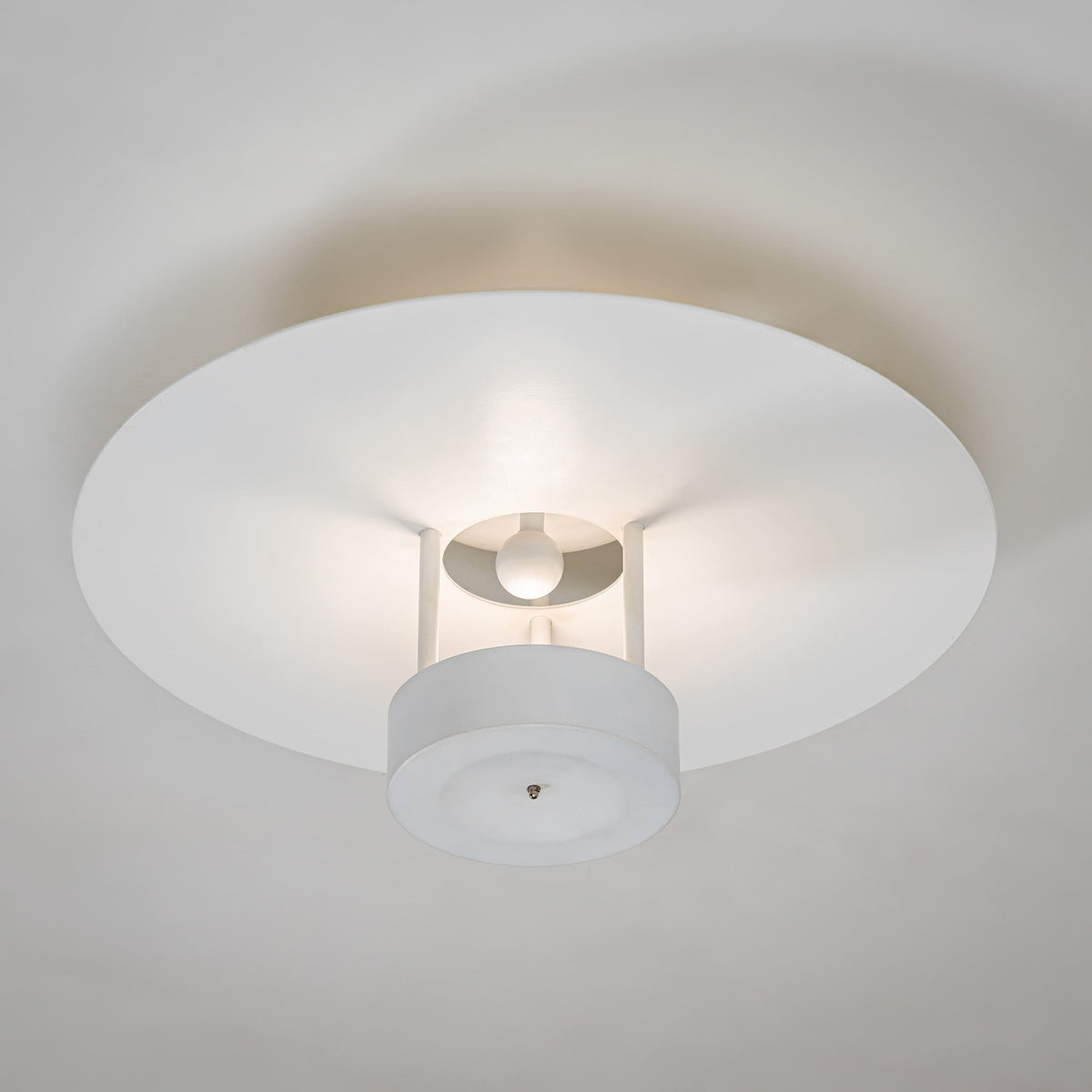 Set of Three White Ceiling Lamps by Hans-Agne Jakobsson, Markaryd / Sweden, 2nd Half 20th Century