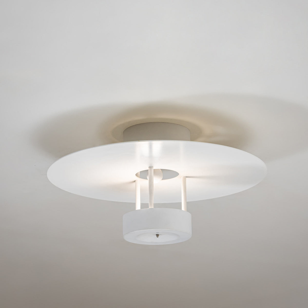 Set of Three White Ceiling Lamps by Hans-Agne Jakobsson, Markaryd / Sweden, 2nd Half 20th Century