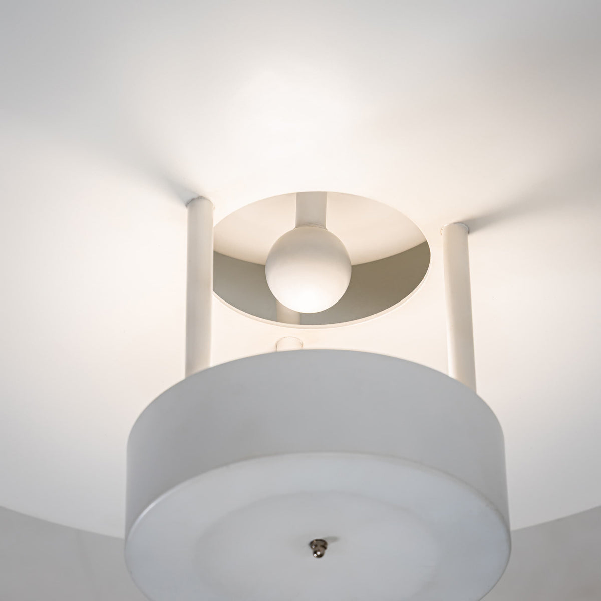 Set of Three White Ceiling Lamps by Hans-Agne Jakobsson, Markaryd / Sweden, 2nd Half 20th Century