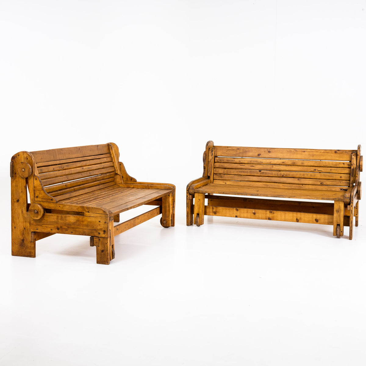 Pair of Benches, Italian Manufactory, 1960s