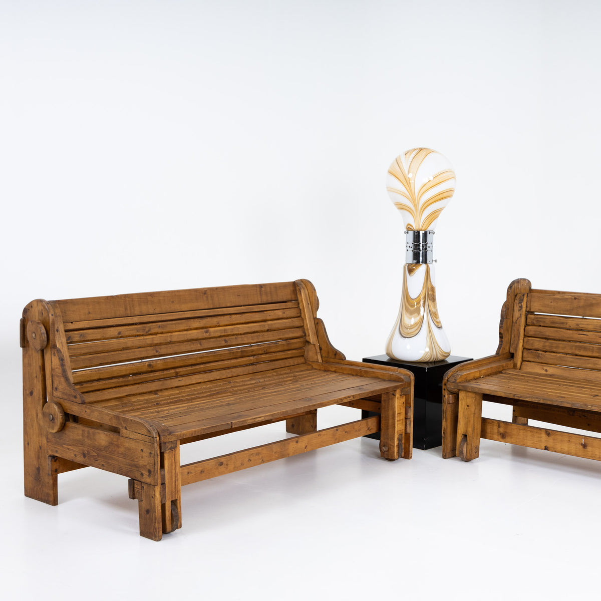 Pair of Benches, Italian Manufactory, 1960s