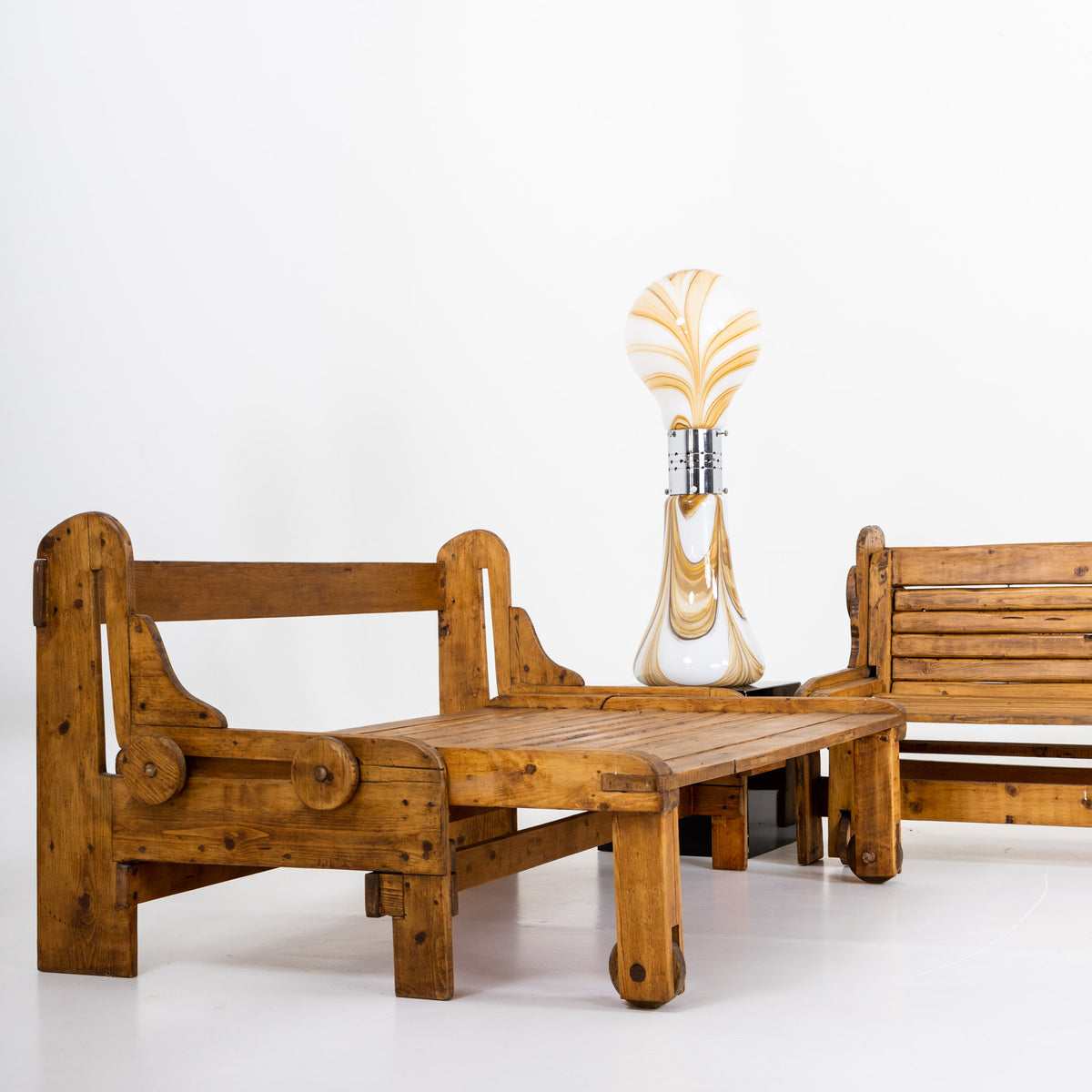 Pair of Benches, Italian Manufactory, 1960s