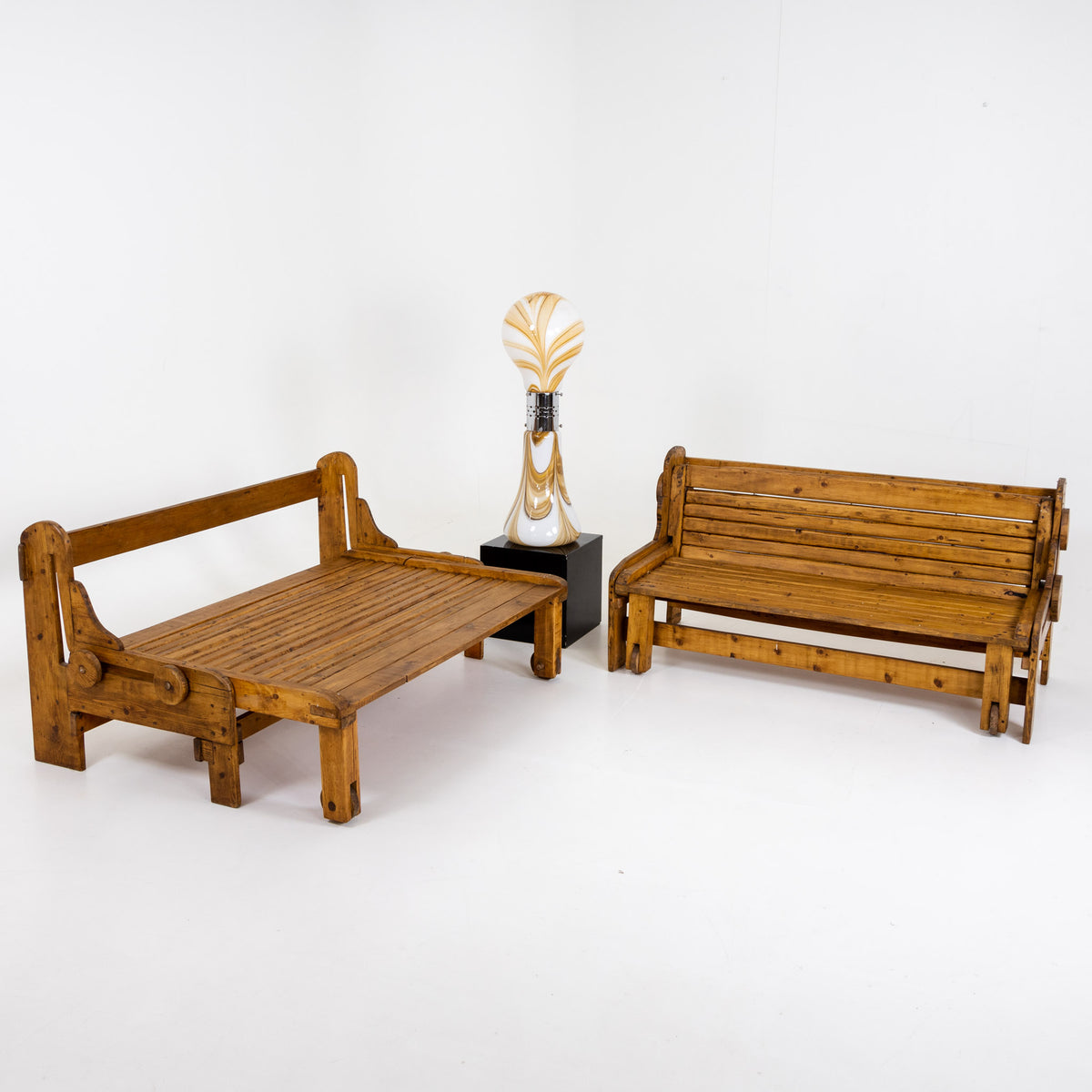 Pair of Benches, Italian Manufactory, 1960s