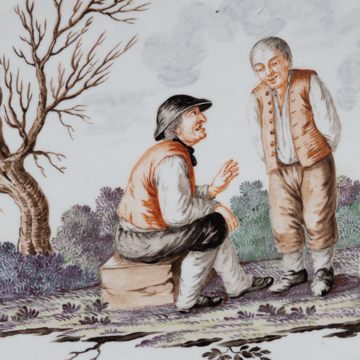 Oval Bowl with Peasant Scene, Nymphenburg, c. 1775