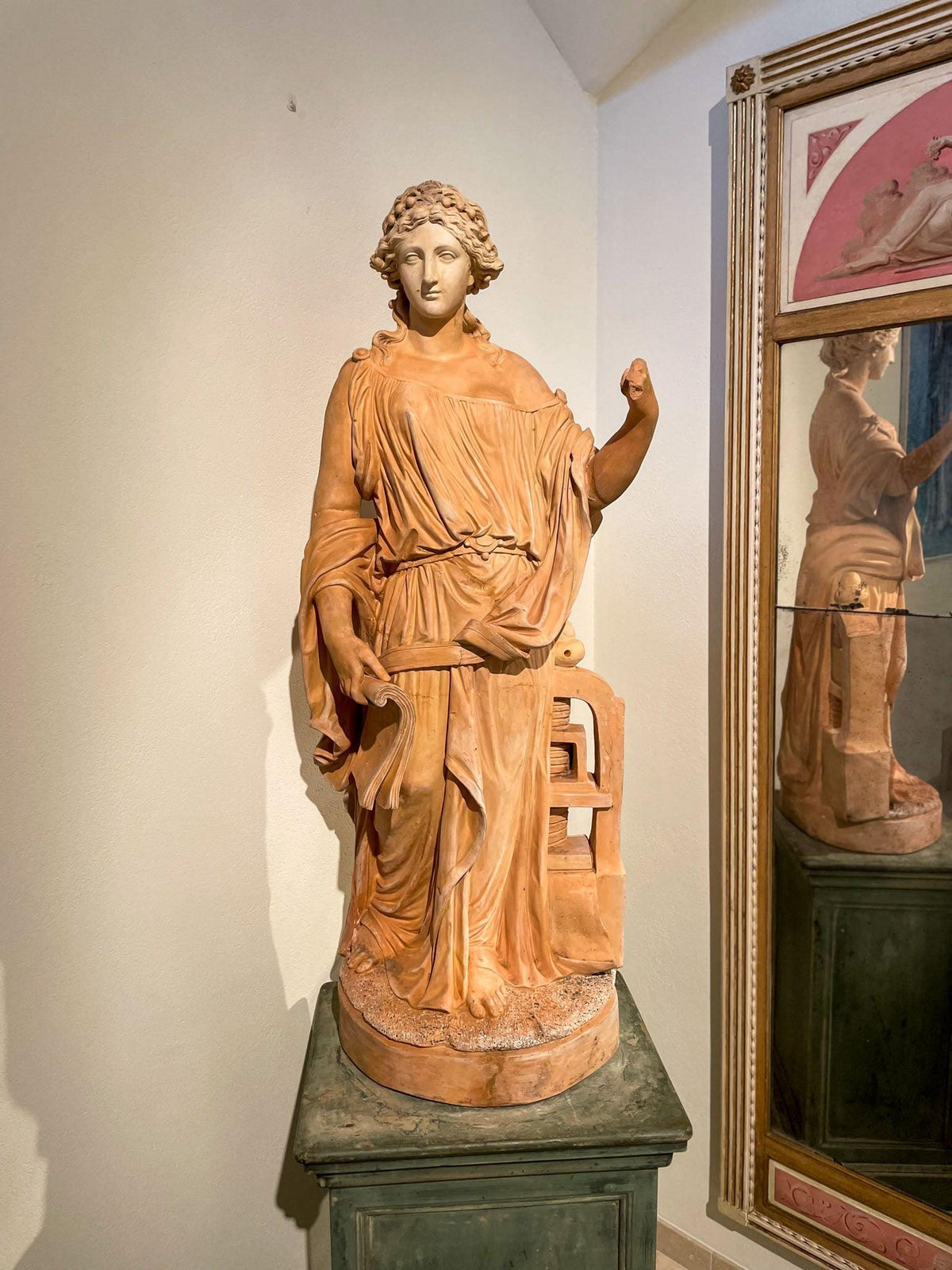 Female Terracotta Statue, prob. Personification of the art of printing, by Louis Gossin - Ehrl Fine Art & Antiques