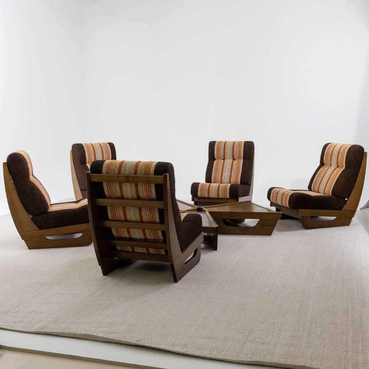 Modular Seating Group with five Lounge Chairs, Italy 1950s