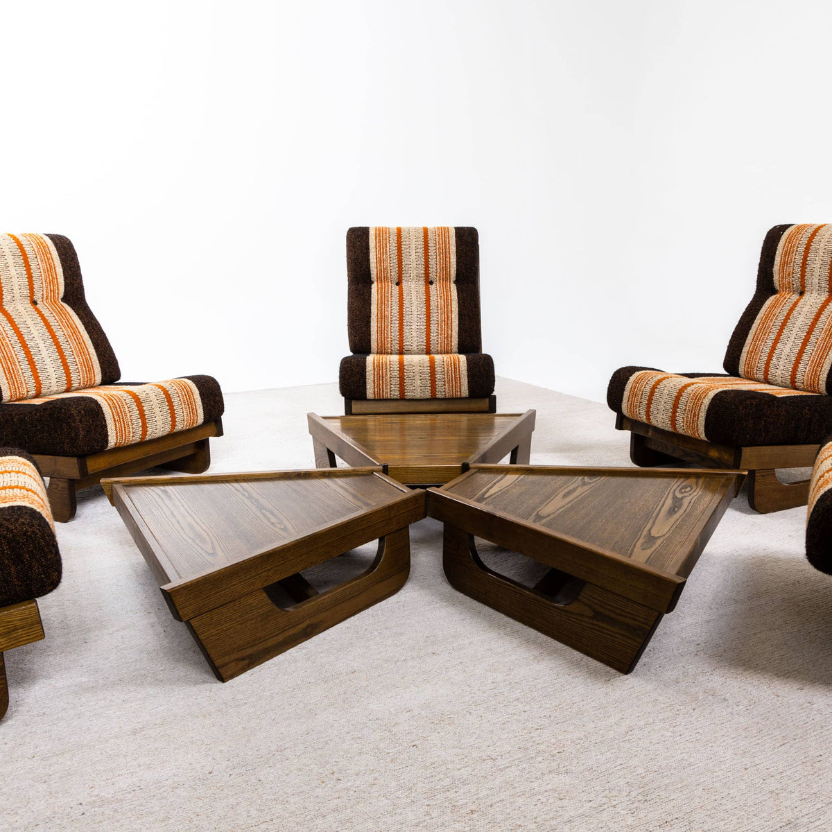 Modular Seating Group with five Lounge Chairs, Italy 1950s