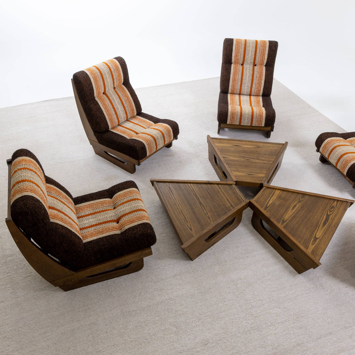 Modular Seating Group with five Lounge Chairs, Italy 1950s