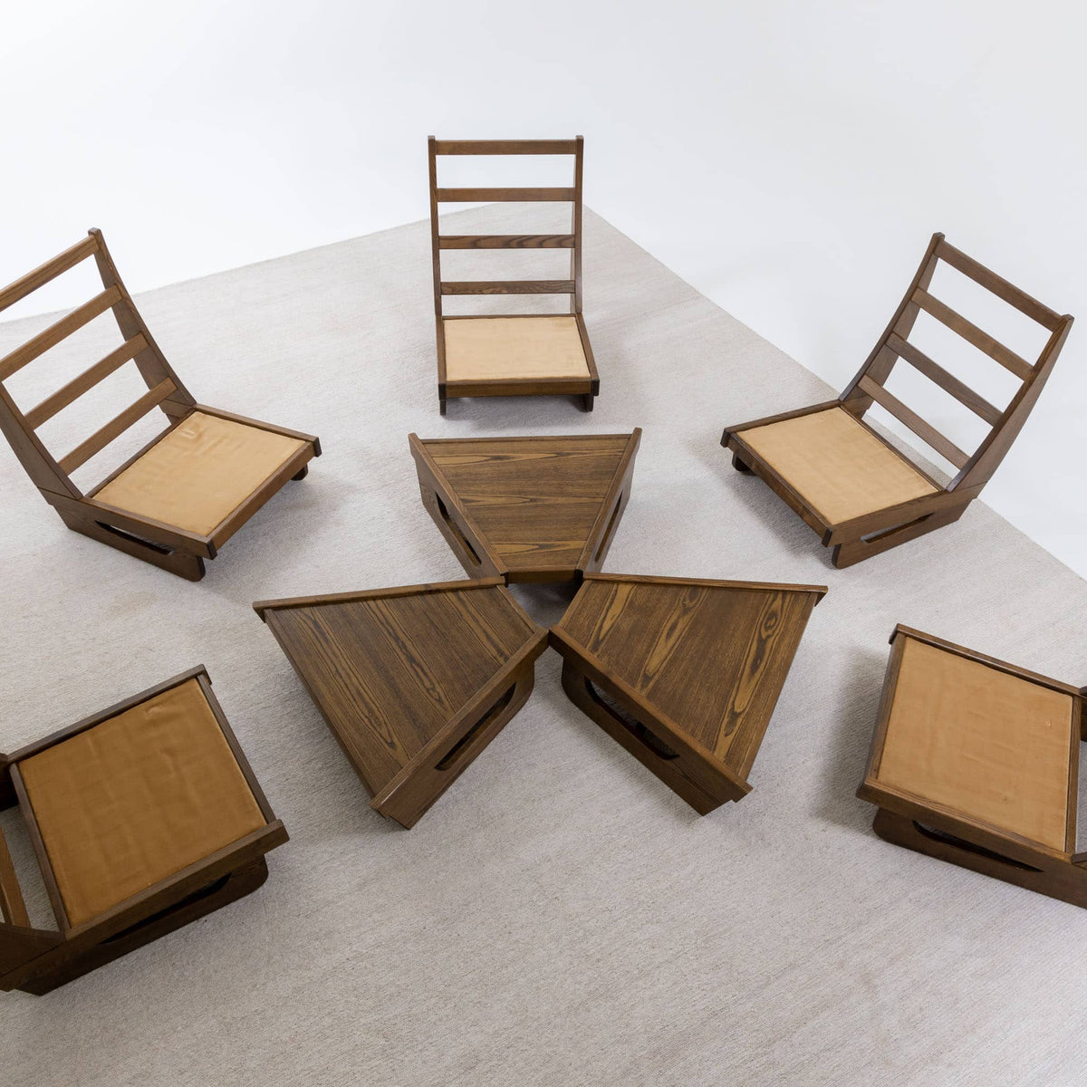 Modular Seating Group with five Lounge Chairs, Italy 1950s