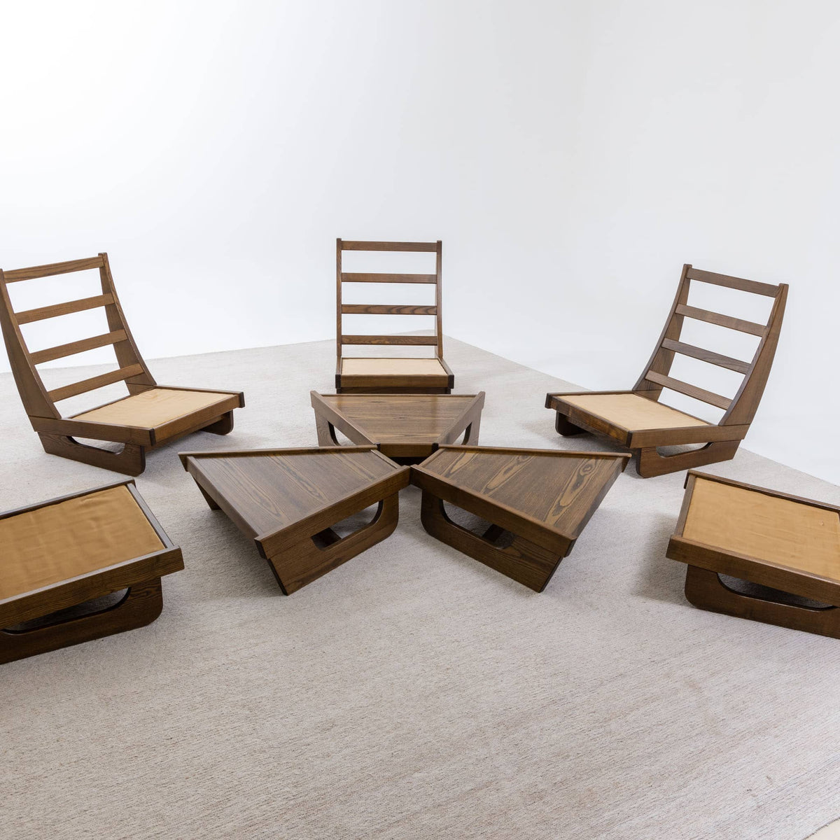 Modular Seating Group with five Lounge Chairs, Italy 1950s