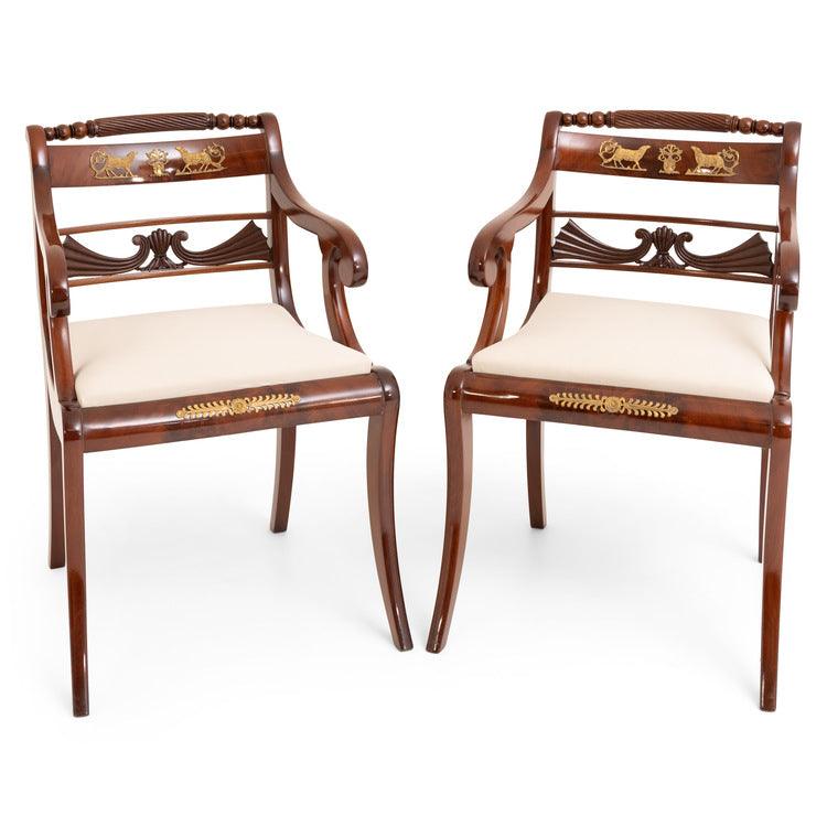 Set of Eight Dining Room Chairs and Armchairs, Northern Germany around 1830 - Ehrl Fine Art & Antiques