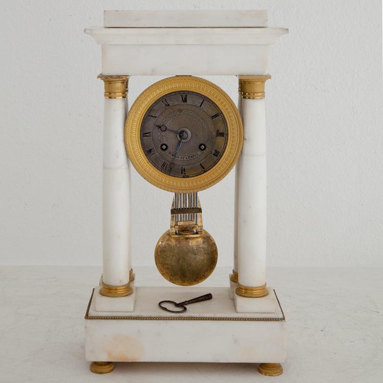 Charles X Mantle Clock, sig. Jeannest, Paris ca. 1830 - Ehrl Fine Art & Antiques