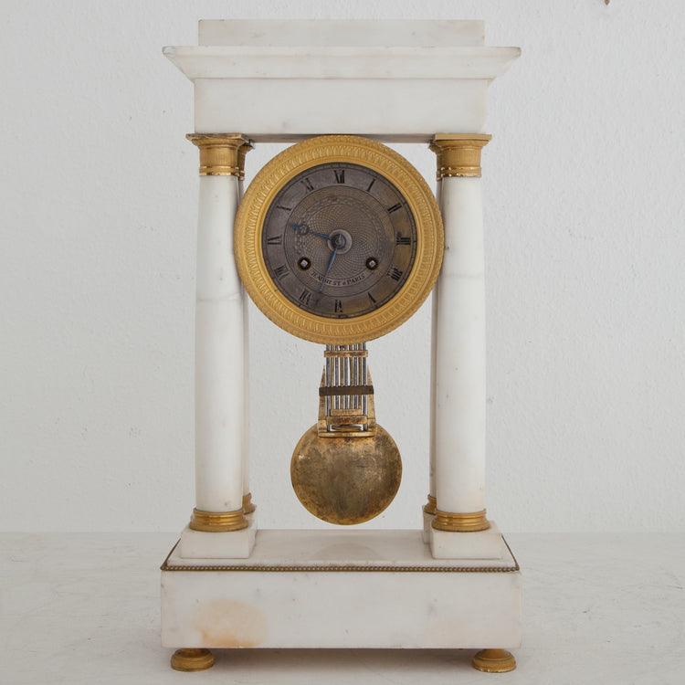 Charles X Mantle Clock, sig. Jeannest, Paris ca. 1830 - Ehrl Fine Art & Antiques