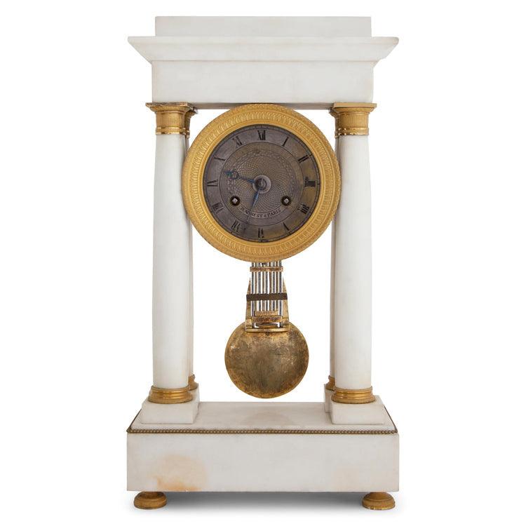 Charles X Mantle Clock, sig. Jeannest, Paris ca. 1830 - Ehrl Fine Art & Antiques