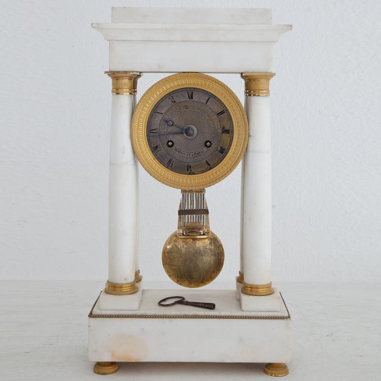 Charles X Mantle Clock, sig. Jeannest, Paris ca. 1830 - Ehrl Fine Art & Antiques