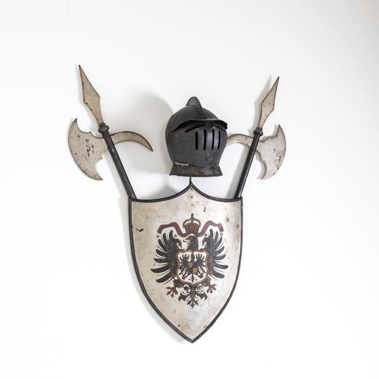 Iron Helmets with Escutcheons - Ehrl Fine Art & Antiques