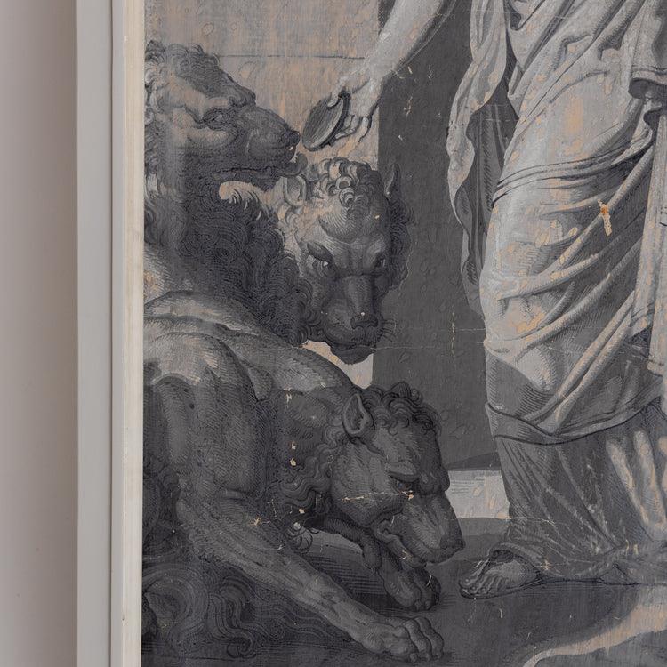 Grisaille Wallpaper from the series "Psyche" by Merry-Joseph Blondel & Louis Lafitte for Dufour Paris, France 19th Century - Ehrl Fine Art & Antiques