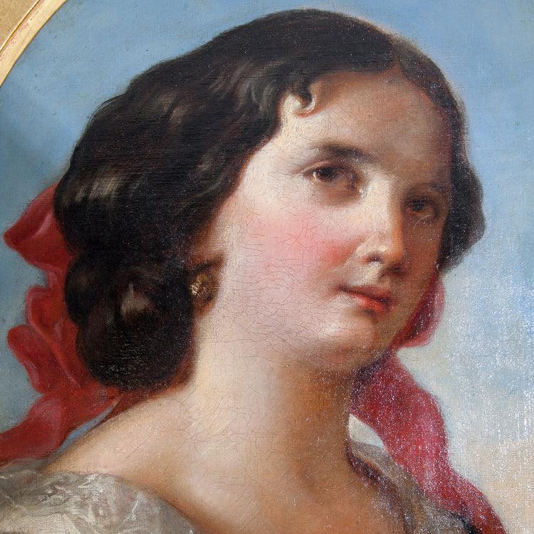 Friedrich Schilcher, Biedermeier Portrait of a young Woman, Vienna 19th Century - Ehrl Fine Art & Antiques