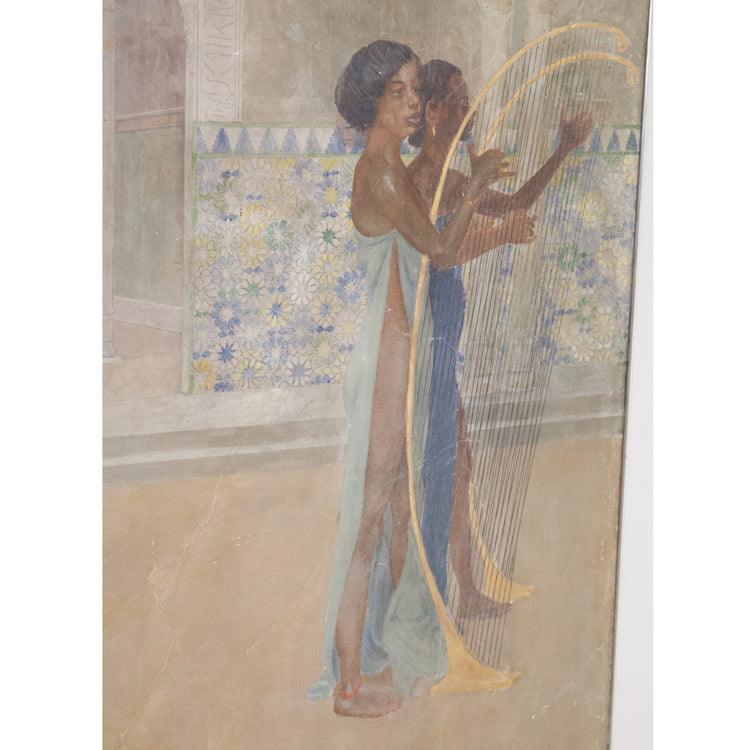 Cycle of paintings after Wieland's Oberon by Josef Engelhart, Vienna 1900 - Ehrl Fine Art & Antiques