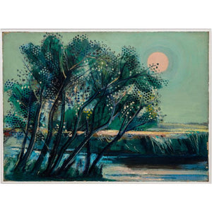 Josef Steiner (1899-1977), Expressive Morning Landscape with Moon - Ehrl Fine Art & Antiques