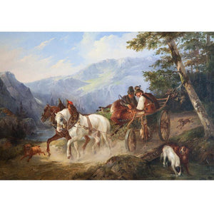 Alois Bach, Return from the Hunt, dat. 1851 - Ehrl Fine Art & Antiques