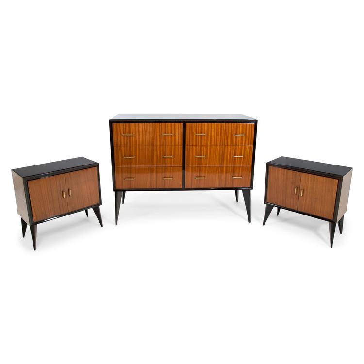Commode and Bedside Table Ensemble, Italy Mid-20th Century - Ehrl Fine Art & Antiques