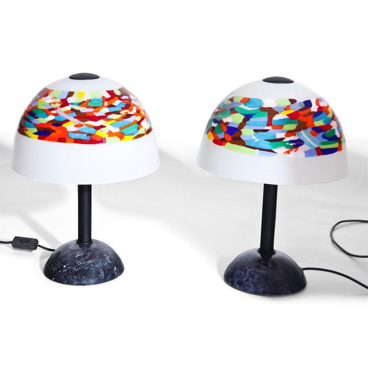 Table Lamps with Murrine Glass Shades, Italy 20th Century - Ehrl Fine Art & Antiques
