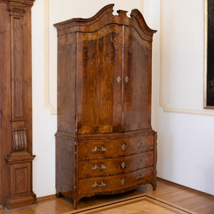 Tall Baroque Cabinet in Walnut, Mid-18th Century