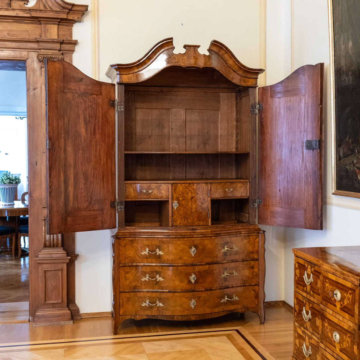 Tall Baroque Cabinet in Walnut, Mid-18th Century