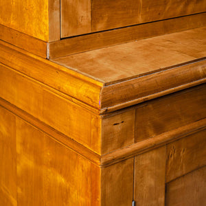 Large Library Bookcase in Birch, Northern Europe, early 19th Century