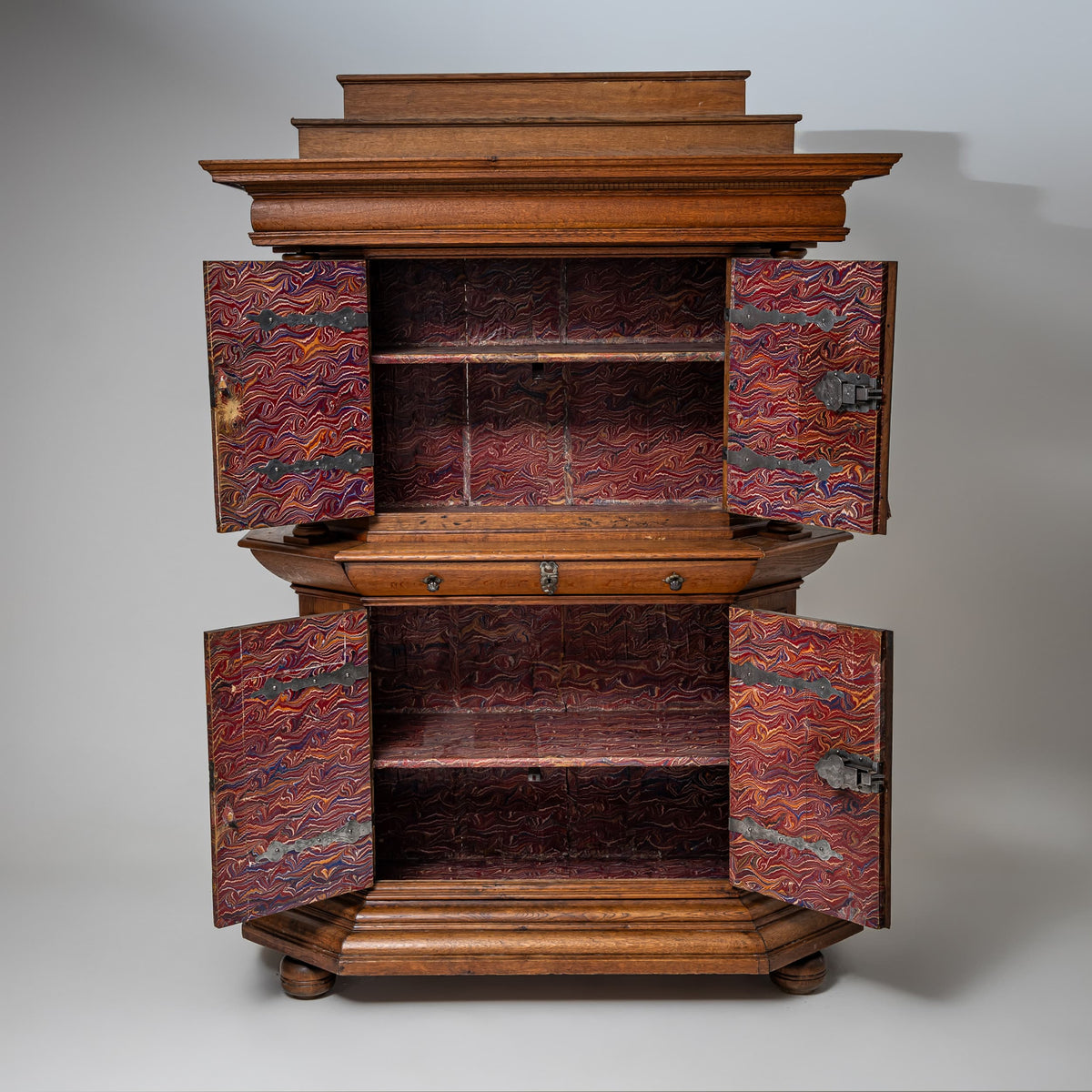 Baroque Cabinet with Turned Columns, 18th Century