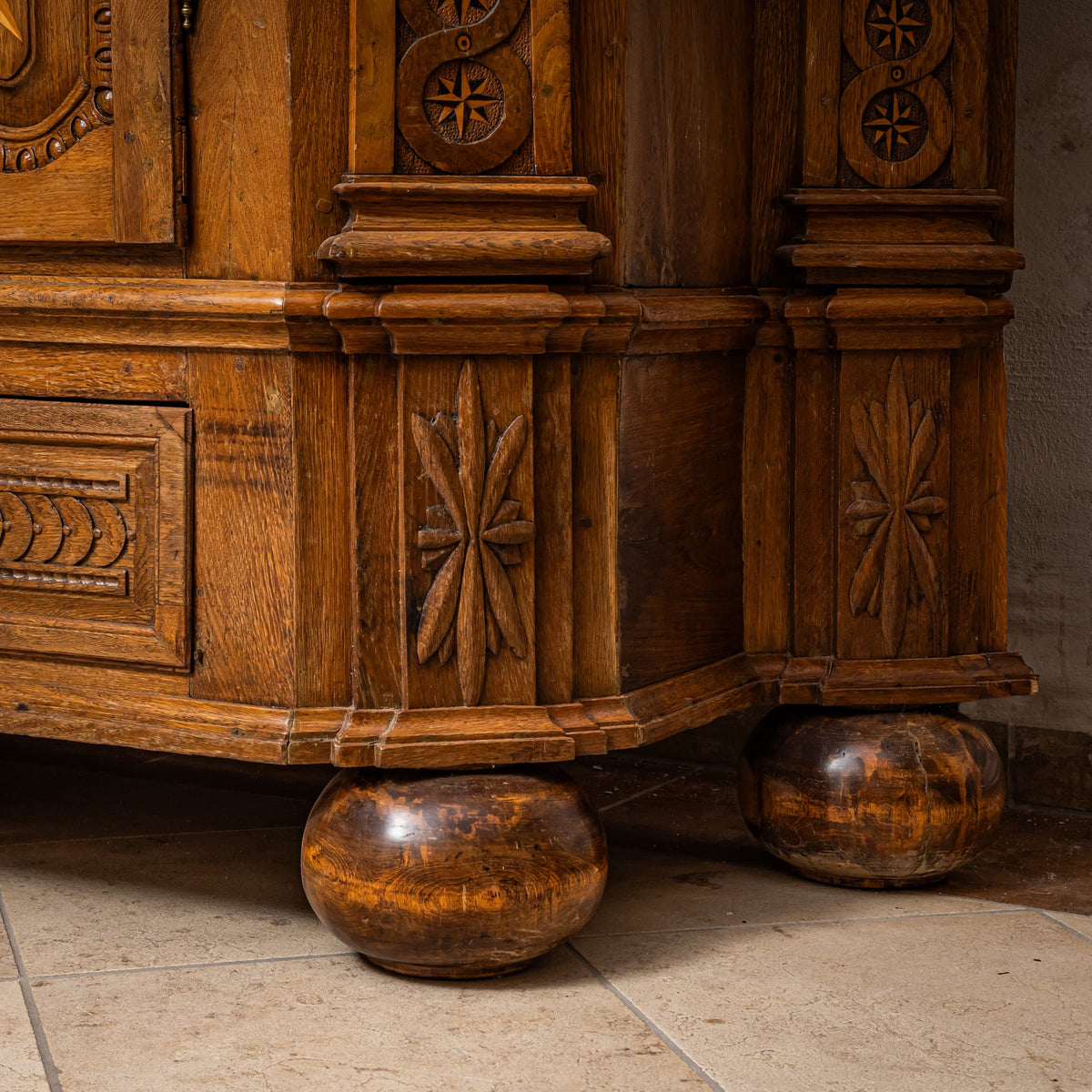 Oak Baroque Wardrobe, German, Mid-18th Century