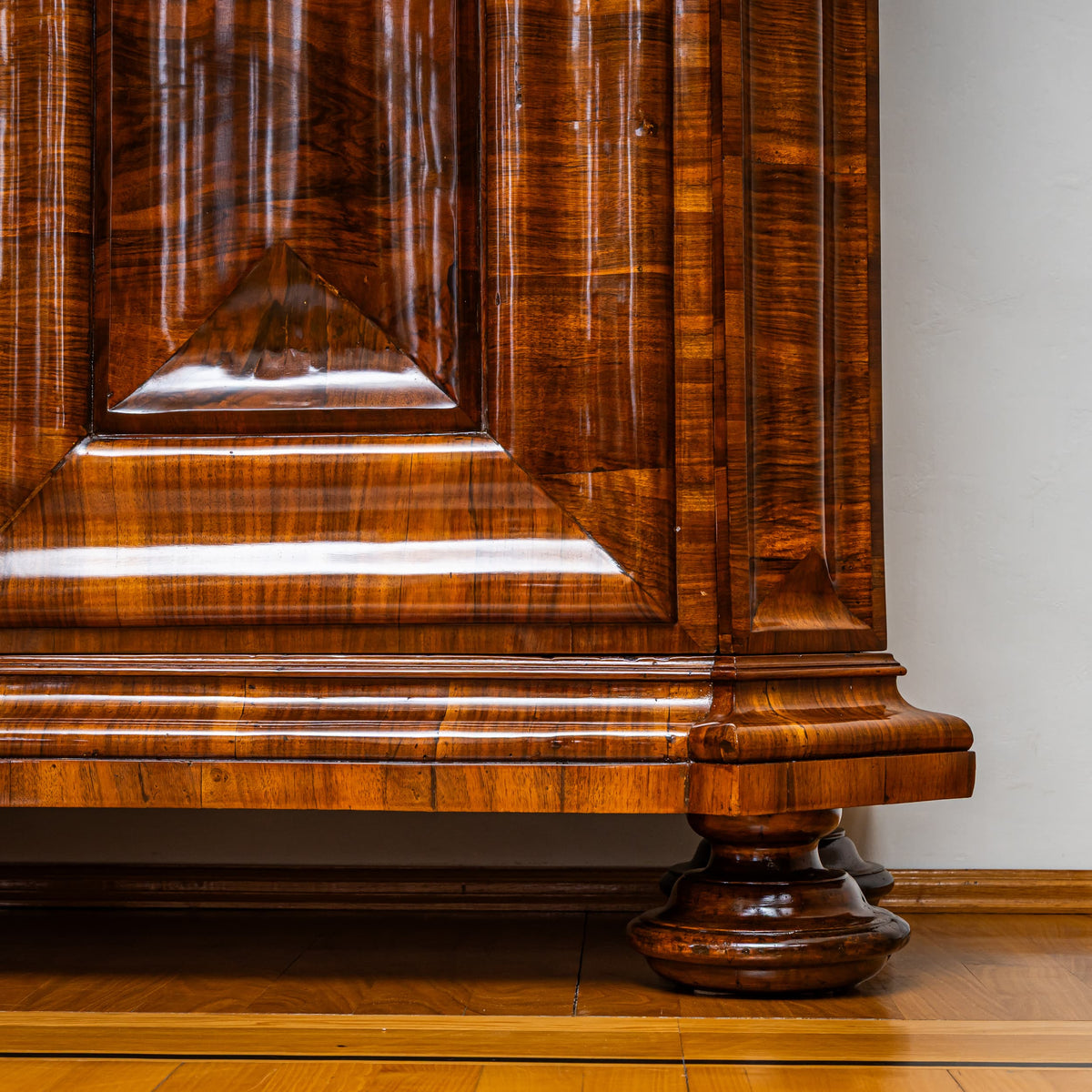 Baroque Serpentine Armoire, First Half of the 18th Century