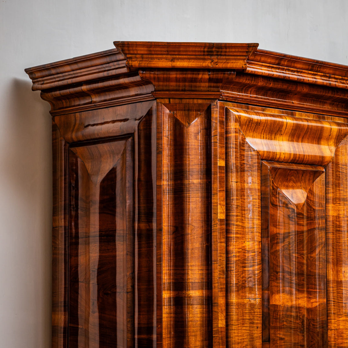 Baroque Serpentine Armoire, First Half of the 18th Century
