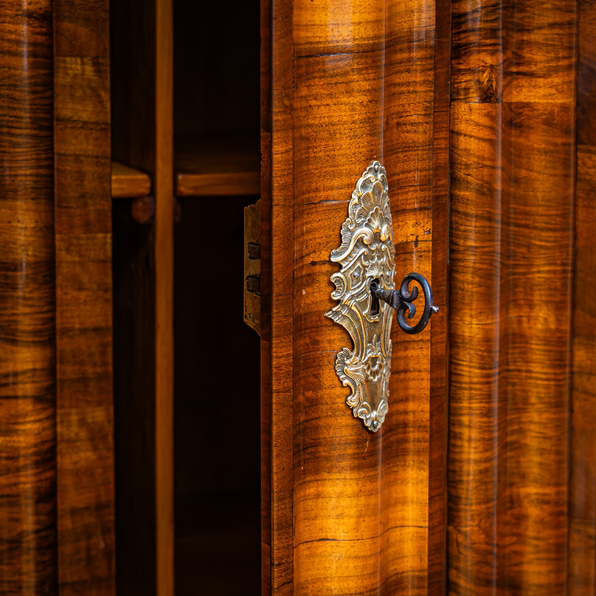 Baroque Serpentine Armoire, First Half of the 18th Century