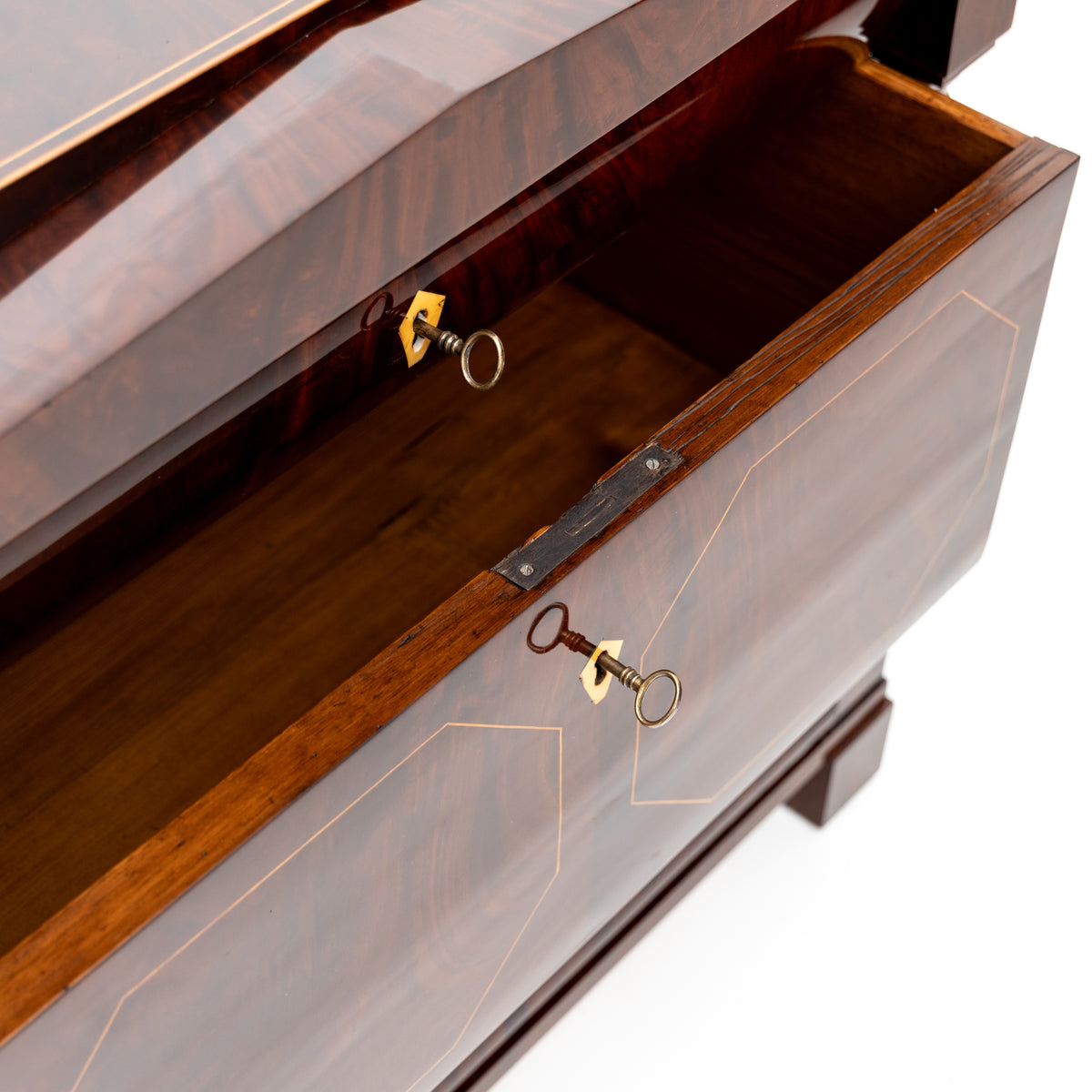 Biedermeier Chest of Drawers with Trumeau Mirror, North German, early 19th Century