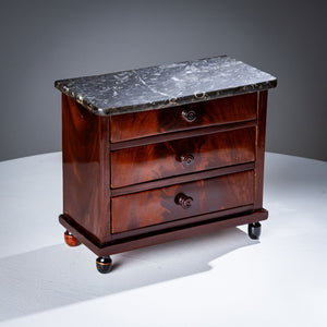 Miniature Chest of Drawers with Marble Top, early 19th Century